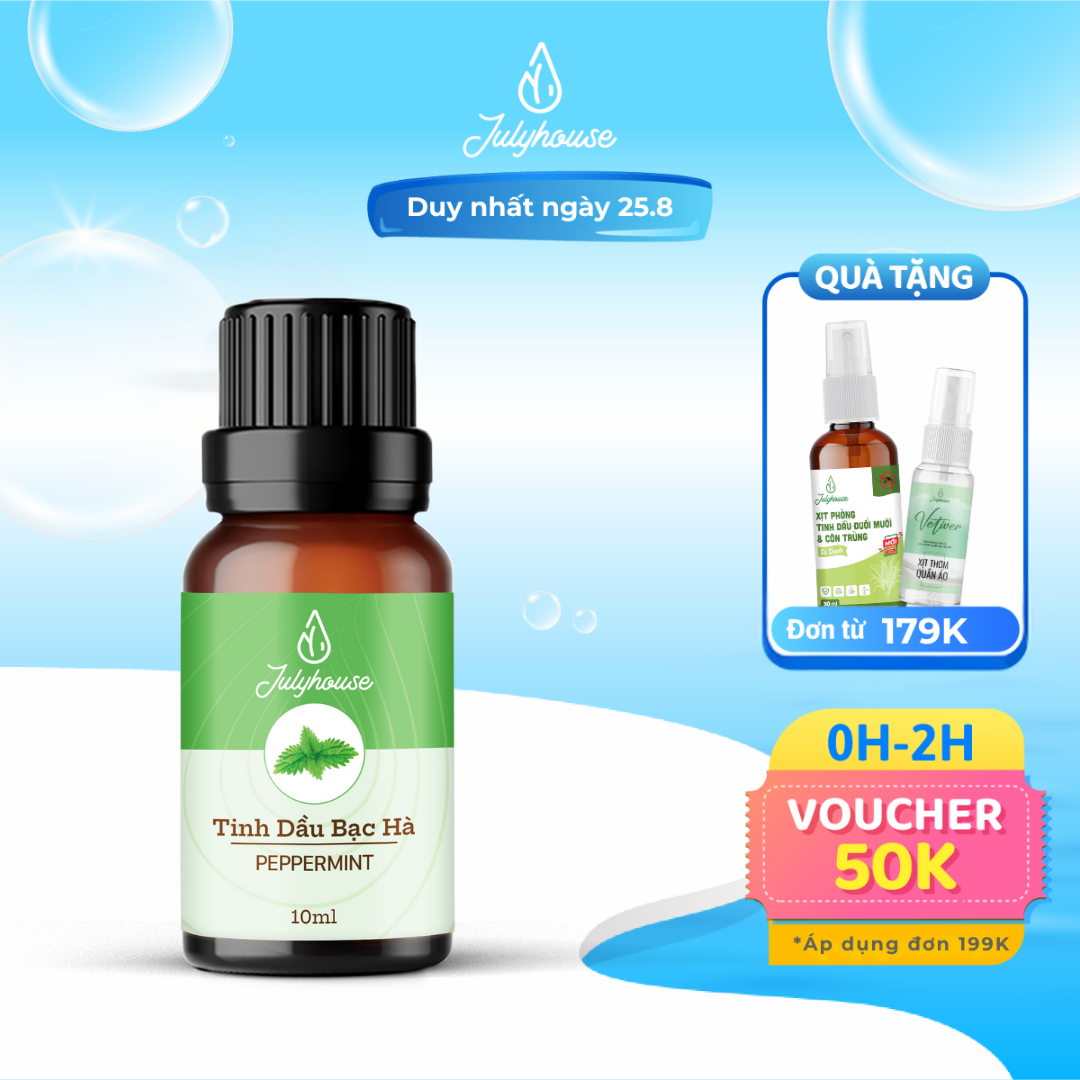 Tinh dầu Bạc Hà thơm phòng, giải cảm Julyhouse 10ml