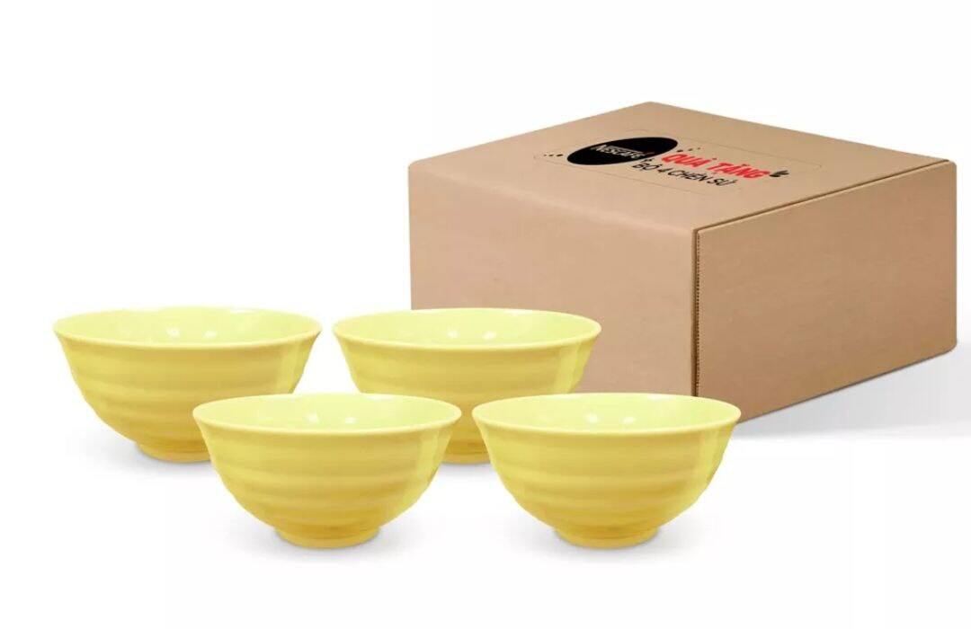 Bộ 4 chén sứ cao cấp donghwa hàn quốc - quà tặng nescafe