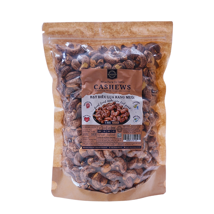 Hạt điều lụa rang muối -salted skin cashew g2kg
