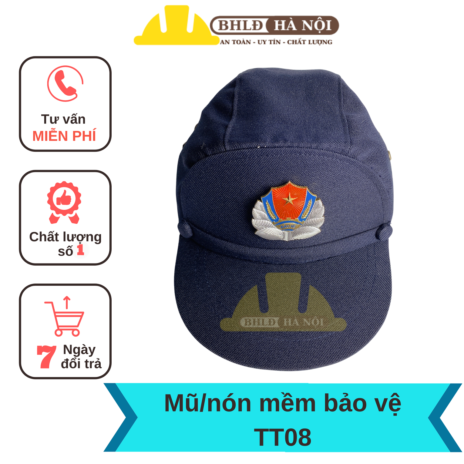 Mũ/nón mềm bảo vệ thông tư 08 kèm sao tùng
