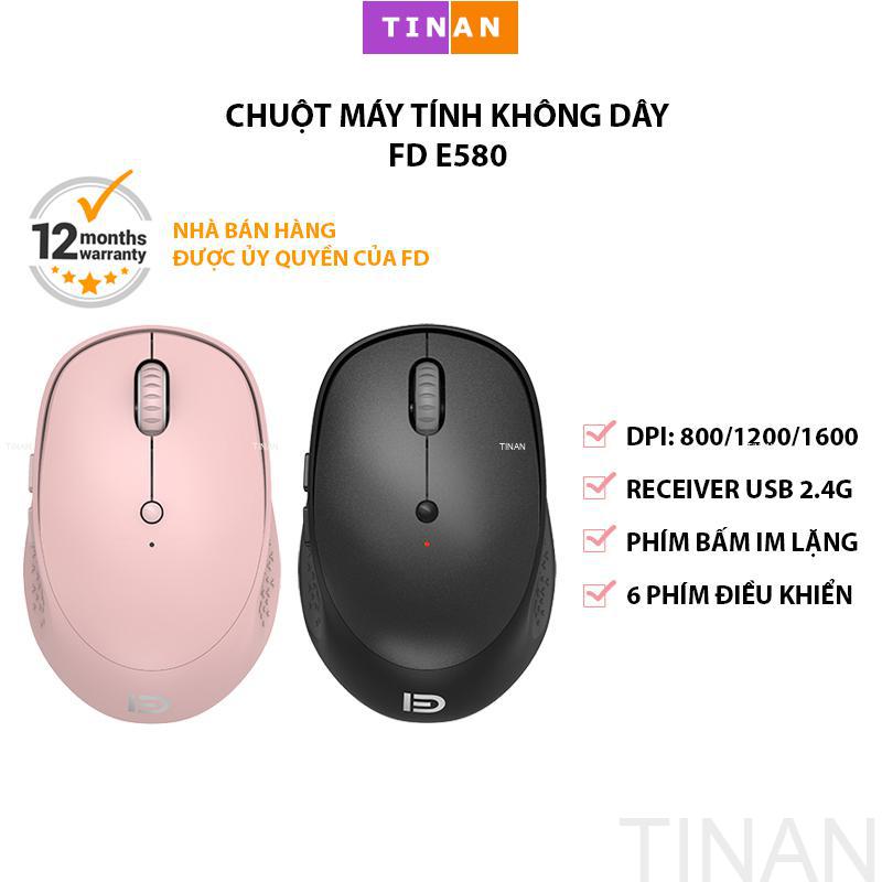 Chuột máy tính không dây fd e580, đầu cắm usb 2.4g, dùng cho văn phòng, học tập