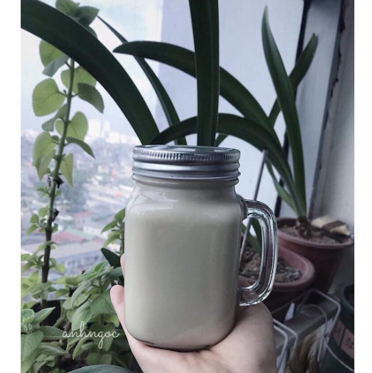Ly thuỷ tinh quai trà sữa 500ml