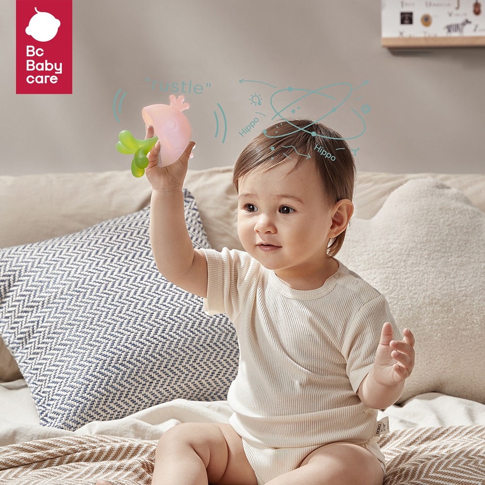 Bc Babycare Trẻ Em Không BPA Động Vật Bằng Silicone Đồ Chơi Gặm Nướu Lục