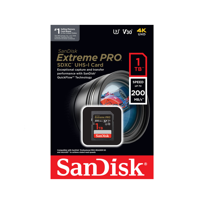 SanDisk Extreme Pro U3 V30 1TB (1000GB) 200 MB/s SDXC camera memory card sdsdxxd-1t00-gn4in (black) accessories 1986