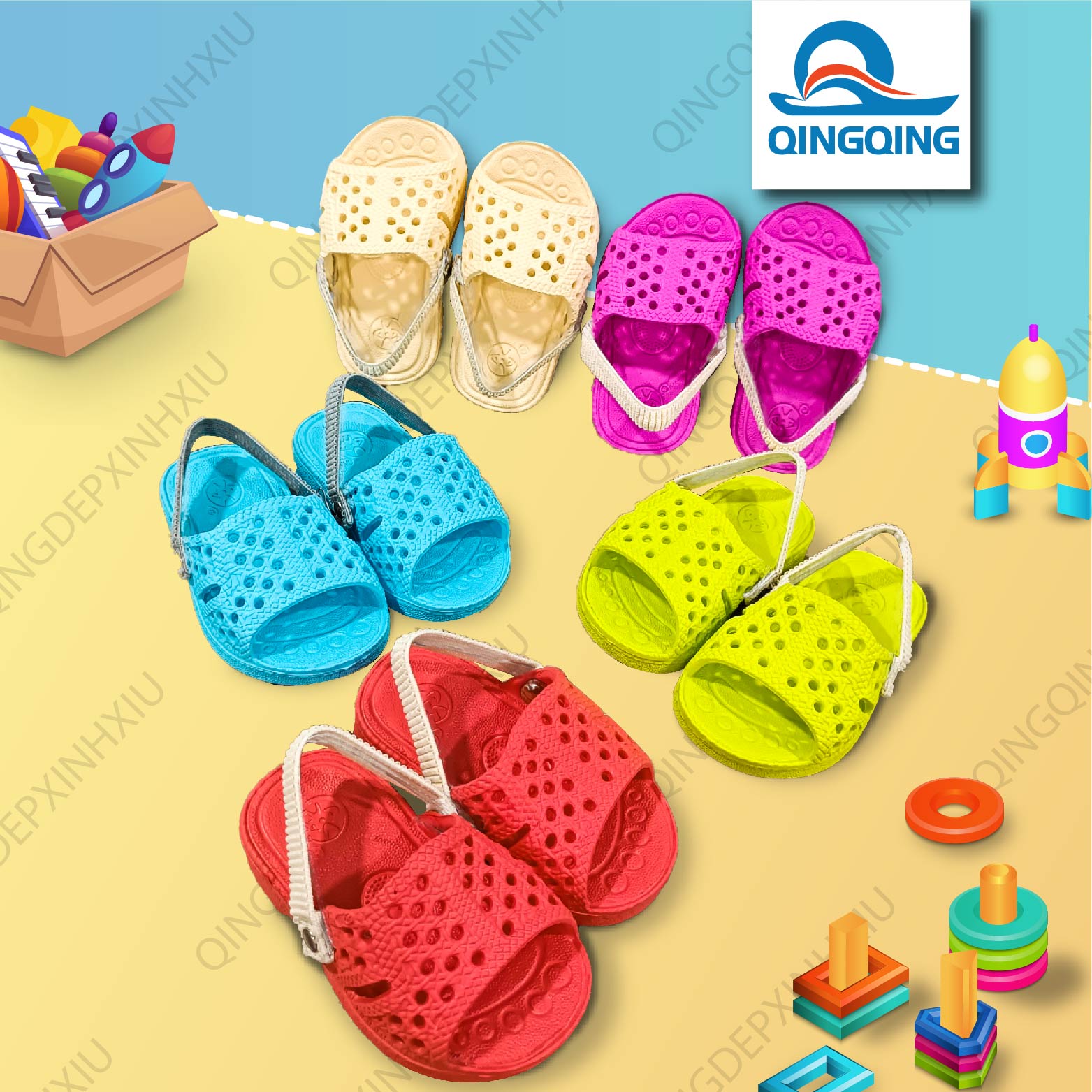 Dép tổ ong cho bé vac có dây đeo,cao cấp,êm chân - nhựa eva siêu nhẹ