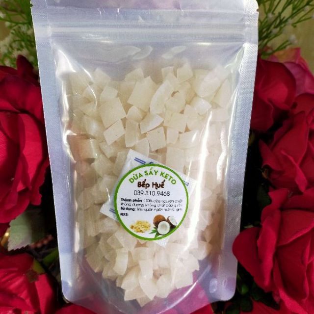 1kg dừa sấy giòn nguyên chất keto ko đường