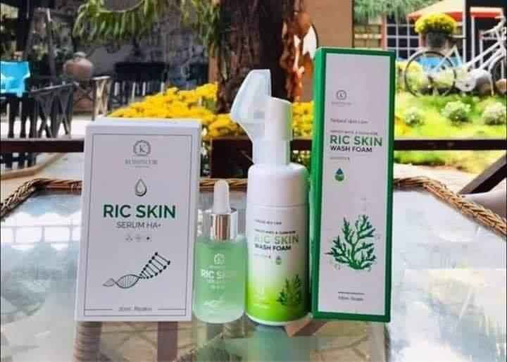 Combo ric skin serum ha+ sữa rửa mặt ric skin wash foam