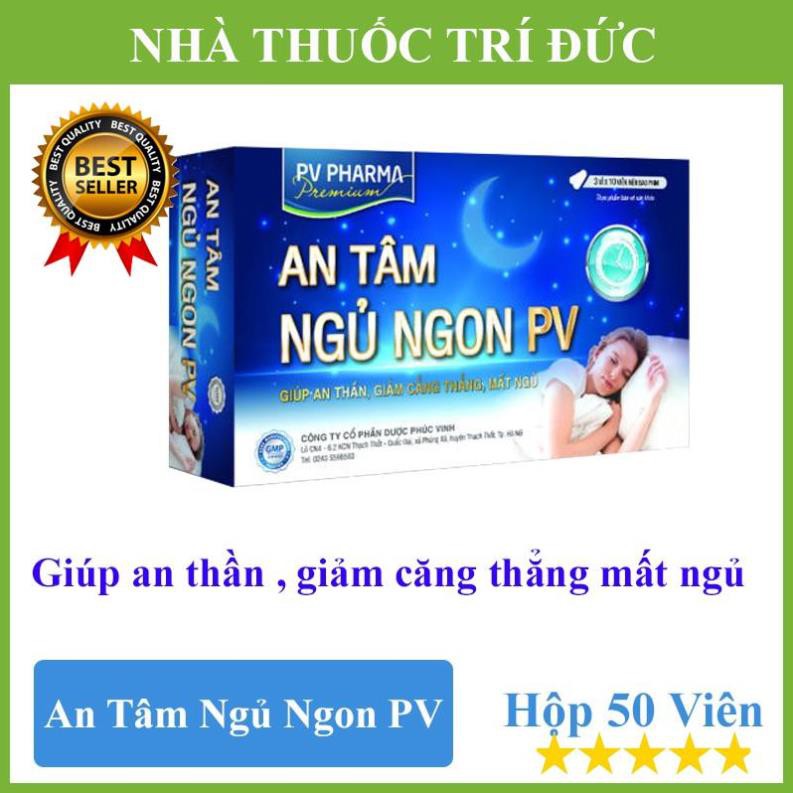 An tâm ngủ ngon pv - giúp an thần, giảm căng thẳng, mất ngủ - hộp 50 viên