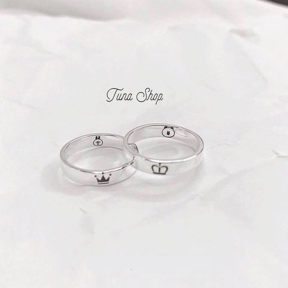 Nhẫn đôi Bạc cao cấp, nhẫn cặp nam nữ bạc, nhẫn bạc tình yêu bạc thật TUNA SILVER, nhẫn đôi bạc ta thiết kế cao cấp, nhẫn bạc đôi khắc chữ theo yêu cầu, nhân đôi tình bạn