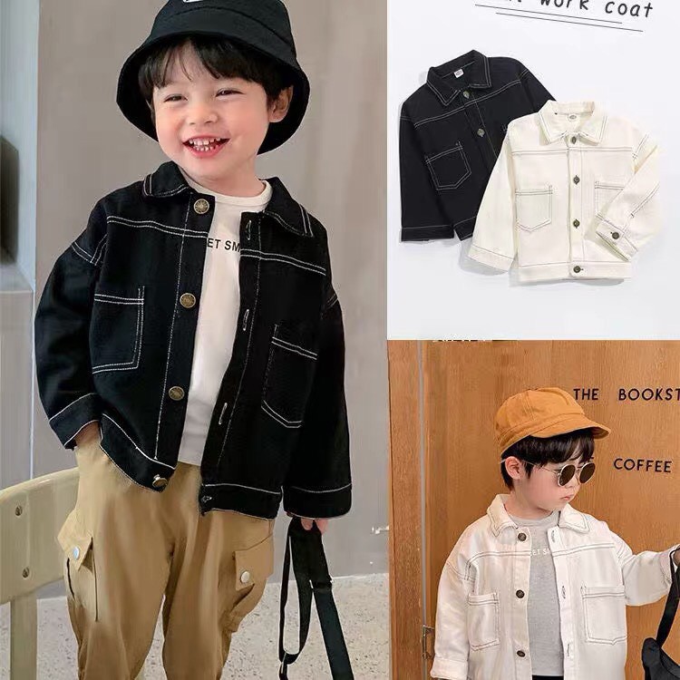 Áo khoác kaki chỉ nổi phong cách cho bé trai và bé gái