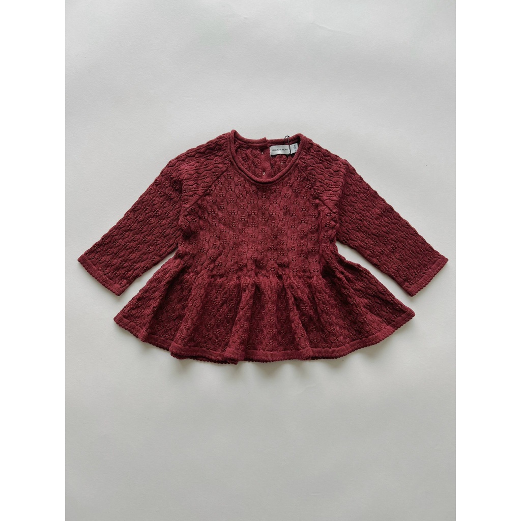 Áo len bé gái điệu đà Macro & Micro Sushi Knitted Peplum