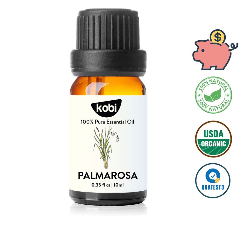 Tinh dầu Sả hoa hồng Kobi Palmarosa essential oil giúp đuổi muỗi, khử mùi, làm thơm phòng -10ml