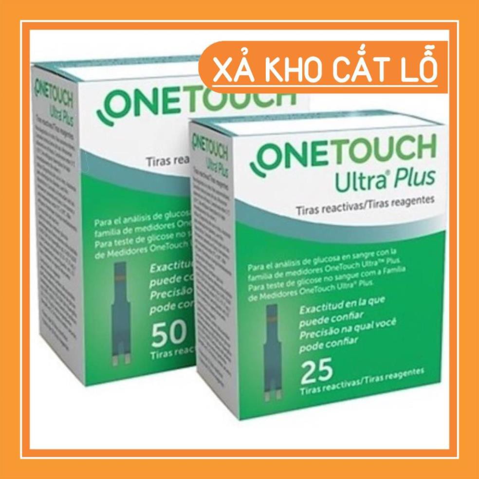 [Tặng 10 kim lấy máu] Hộp 25 Que thử đường huyết One touch Ultra plus, thử tiểu đường onetouch Ultra Plus Flex