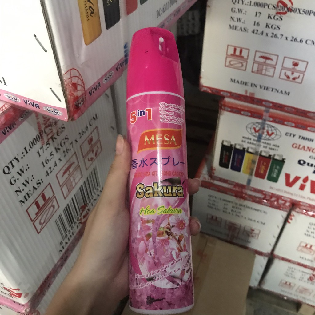 Nước hoa xịt phòng cao cấp Mesa 330ml hương oải hương/Hoa nhài/Sakura