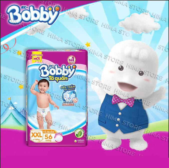 Bỉm/tã quần Bobby Siêu thoáng XXL-56 miếng - Cam kết HSD còn ít nhất 10 tháng