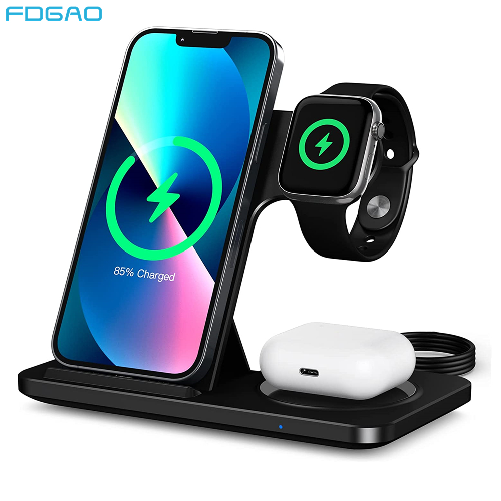 FDGAO Đế Sạc Không Dây Nhanh 20W Cho 14 13 12 11 Pro XS XR X 8 8 7 SE 6