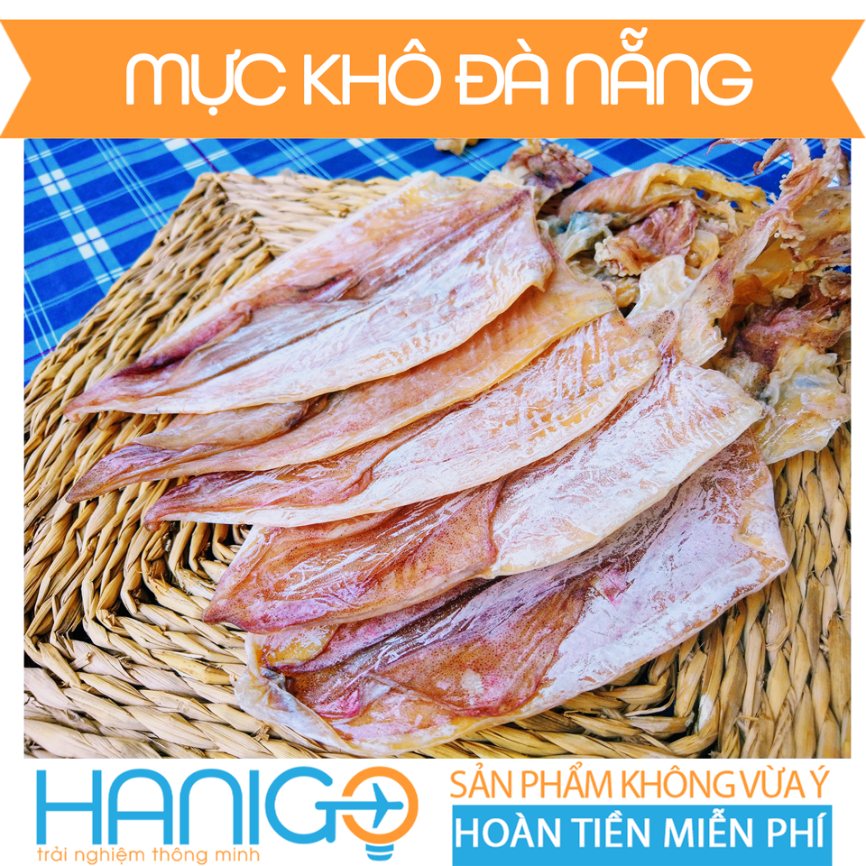 Mực khô Đà Nẵng loại 1 size lớn 100g , Mực khô Đà Nẵng dày mình ngọt thịt Hanigo Food, 1 con