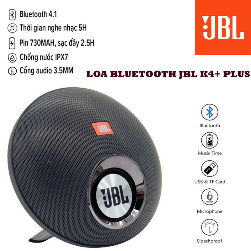 [ LOA HOT 2021 ] Loa JB.L K4 Plus Loa Dạng Tròn Có Pin Sạc Loại Xịn- Loa JBL K4 Plus Kiêm Sạc-Hàng Chính Hang Cao Cấp- Loa Bluetooth Di Động- Âm Thanh Mạnh Mẽ- Công Suất 60W- Chống Nước Bụi Bẩn- Tăng Độ Bền Của Loa- BH Toàn Quốc