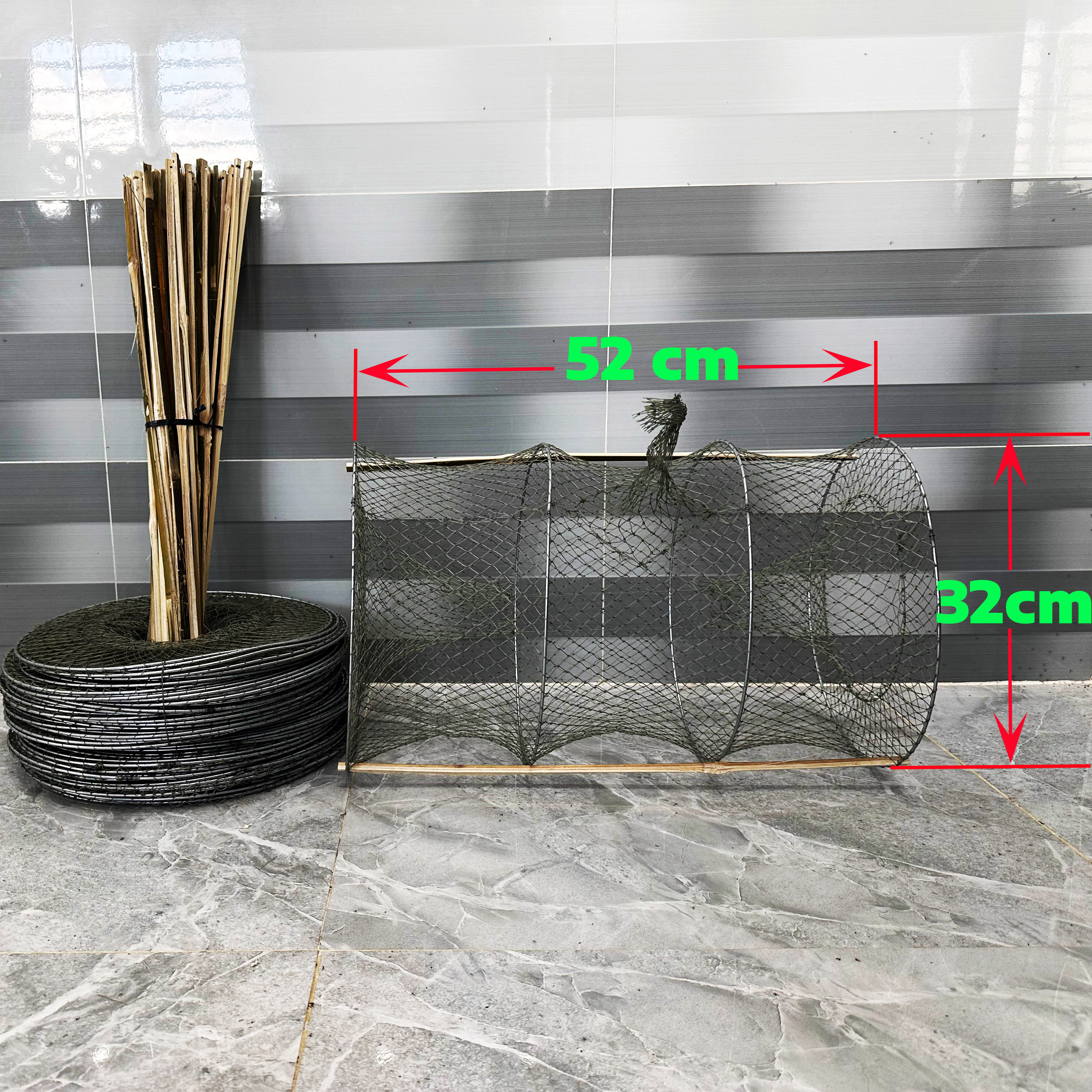 Bẫy cá đa năng bẫy được cua, cá, lươn, ếch, rắn loại 52x32 cm