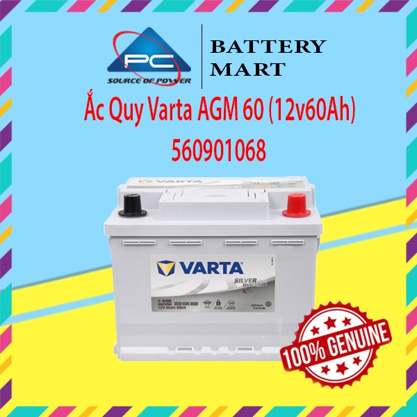 12V60Ah Battery, Varta Agm 60 Ln2 Battery 560901068 Giá 5,562,195 Đồng*Miễn phí vận chuyển