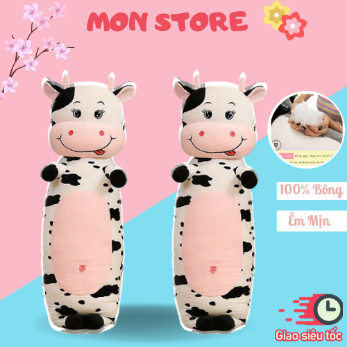 Gấu bông bò sữa dễ thương. gối ôm bò cao cấp