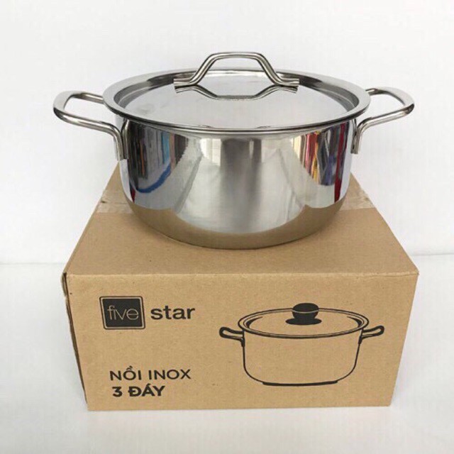 Nồi fivestar inox 3 đáy 430 đun từ 16/18/20/24cm