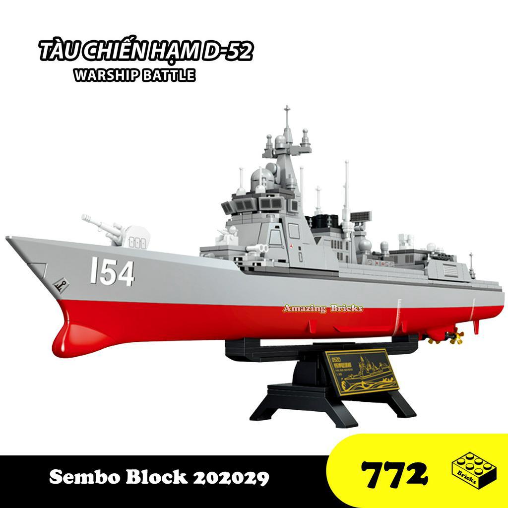 Đồ chơi Lắp ráp thuyền chiến hạn D52, Sembo Block 202029 Battle Ship