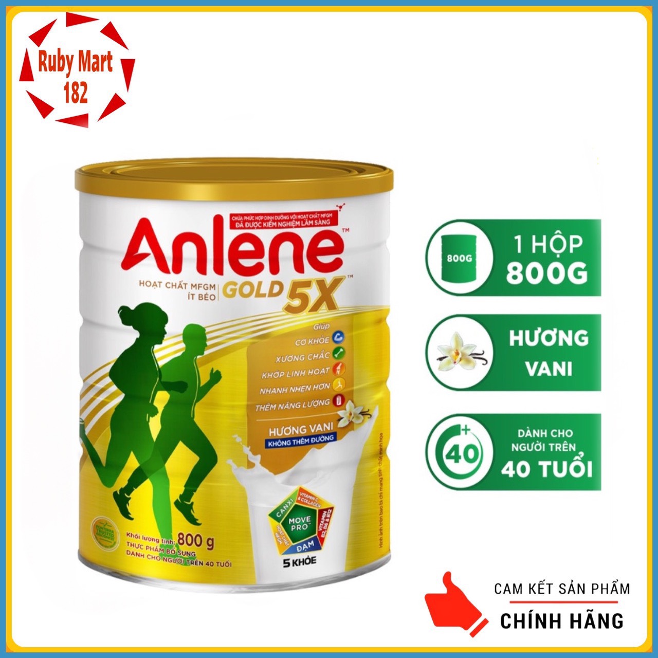 Sữa bột Anlene Gold 5X hương vani lon 800g