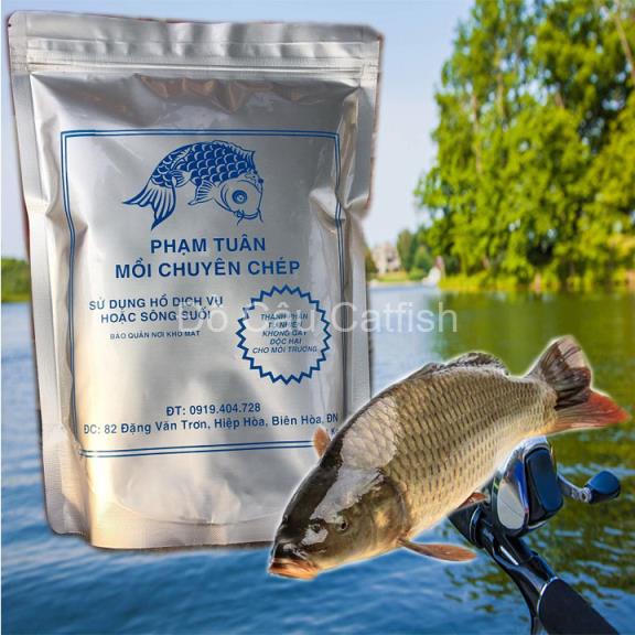 [1KG] GÓI MỒI CÂU CÁ CHÉP PHẠM TUÂN-MỒI CÁM CÂU CÁ CHÉP SIÊU NHẠY-mồi chuyên chép