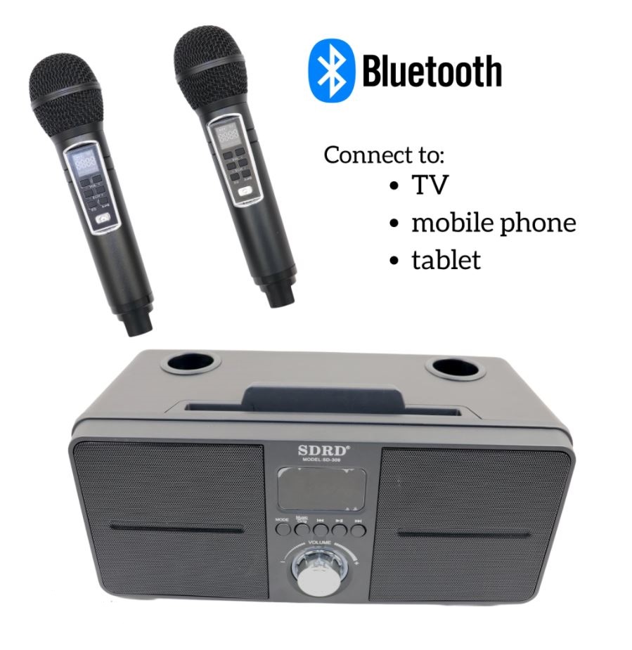 Loa Karaoke Bluetooth SDRD SD309 MỚI NHẤT 2021 Tặng Kèm 2 Mic Không Dây.Loa Nhật