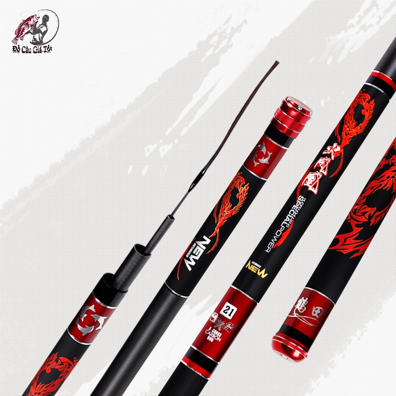 Cần câu tay huyết long 6h, cần câu đài, cần câu đơn chất lượng