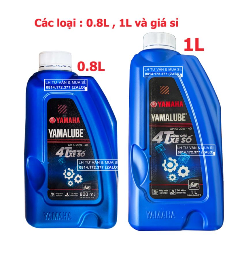 Dầu nhớt xe số Yamaha 20w40 các loại 0.8L , 1L , 1.1L , 1.2L ,1.3L và Giá sỉ nhiều chai