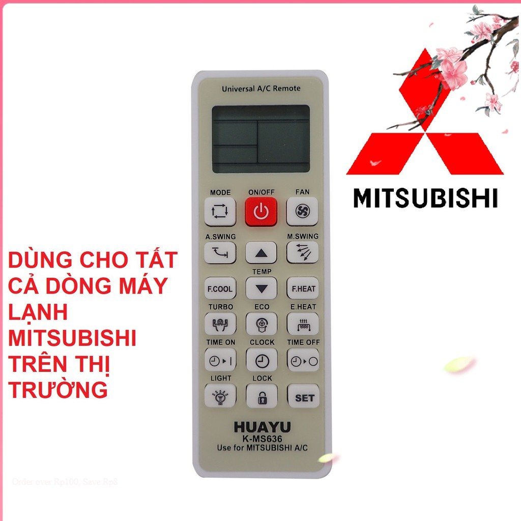 Remote máy lạnh mitsubishi k-ms636 - điều khiển điều hòa mitsubishi k-ms636