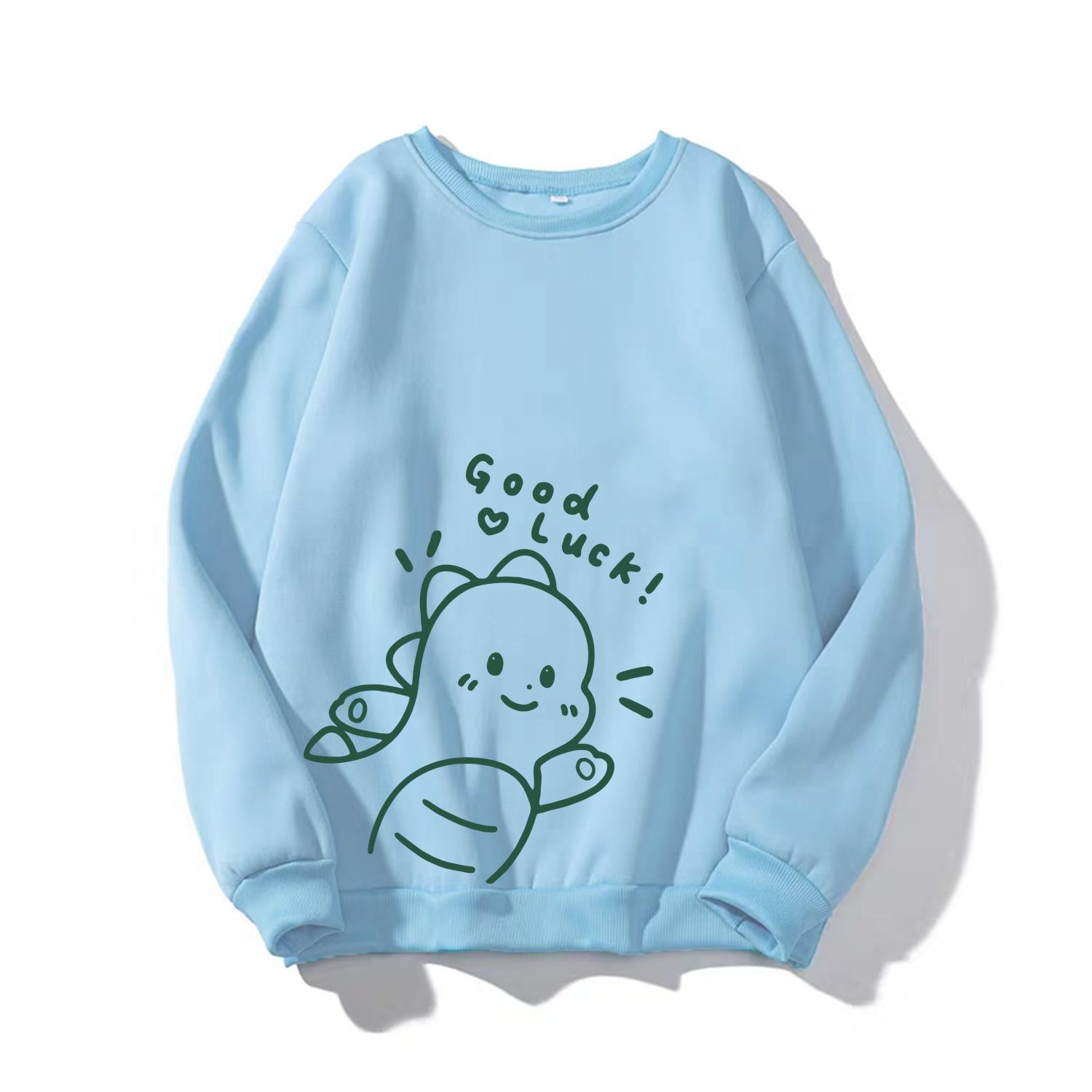 ÁO SWEATER UNISEX NAM NỮ KHÔNG NÓN IN GOOD LUCK CHẤT LIỆU NỈ BÔNG SIZE TỪ  35-70KG 