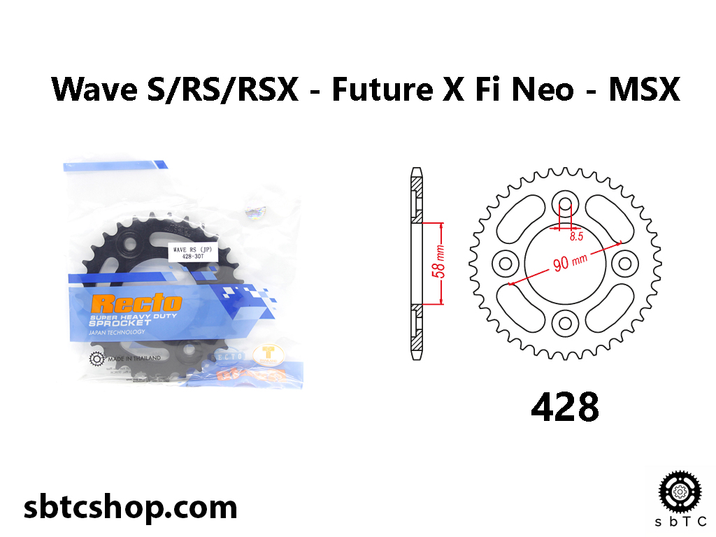 Dĩa recto 30 32 33 răng cho xe độ wave s rs rsx future 125 x fi chính hãng