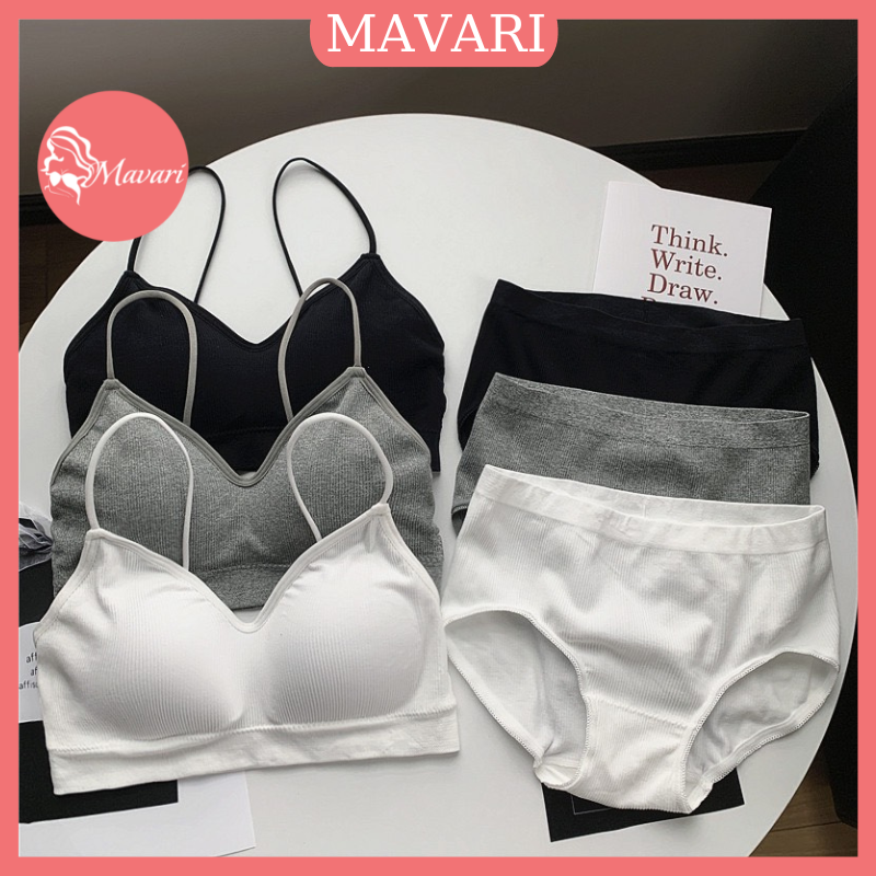 Bộ đồ lót nữ MAVARI - Quần lót nữ cotton, áo ngực mút mỏng siêu thoáng mát B3211