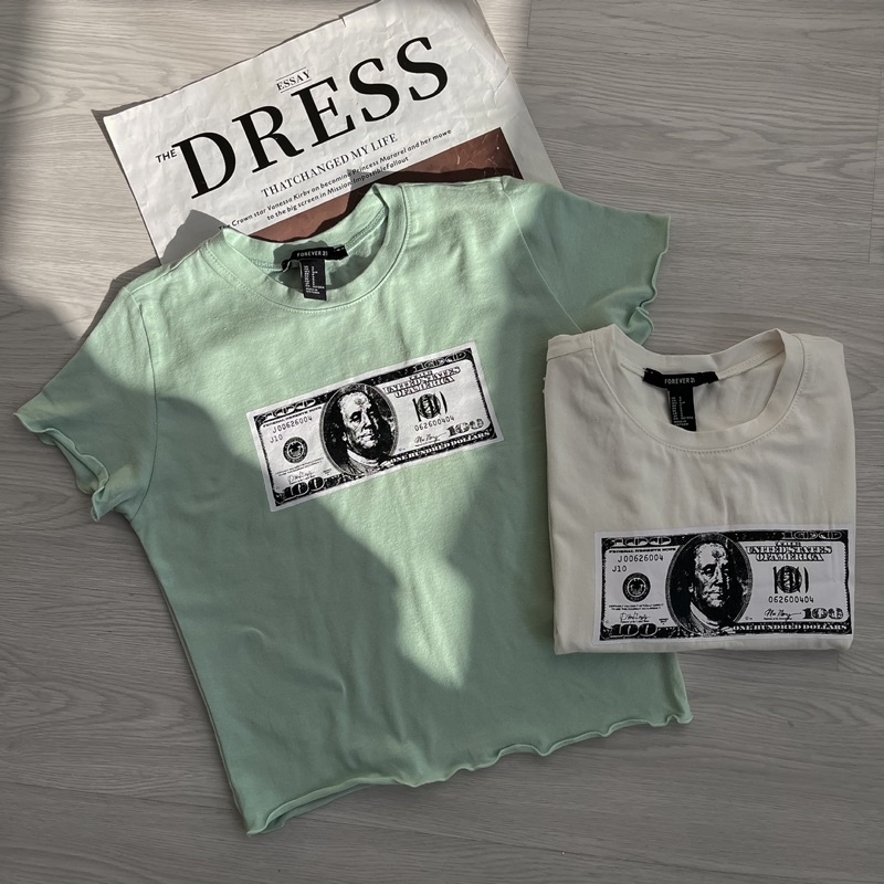 Áo thun mỹ in hình dollar mieu - ja08