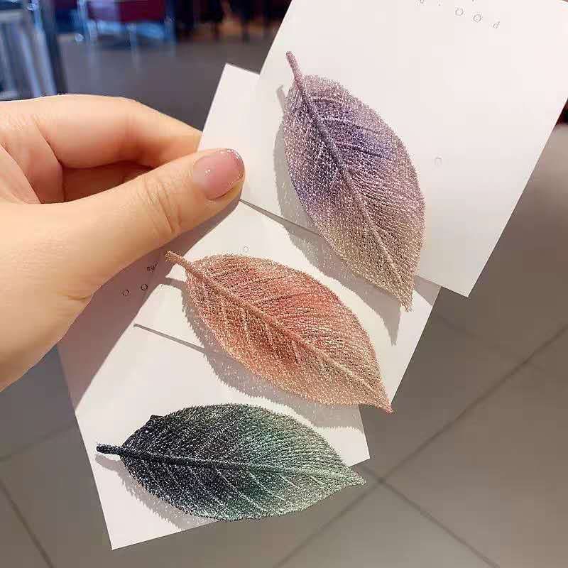 Kẹp tóc nữ hình chiếc lá dễ thương