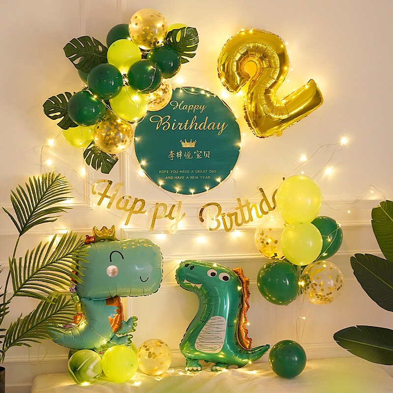 Set bóng trang trí sinh nhật khủng long cho bé