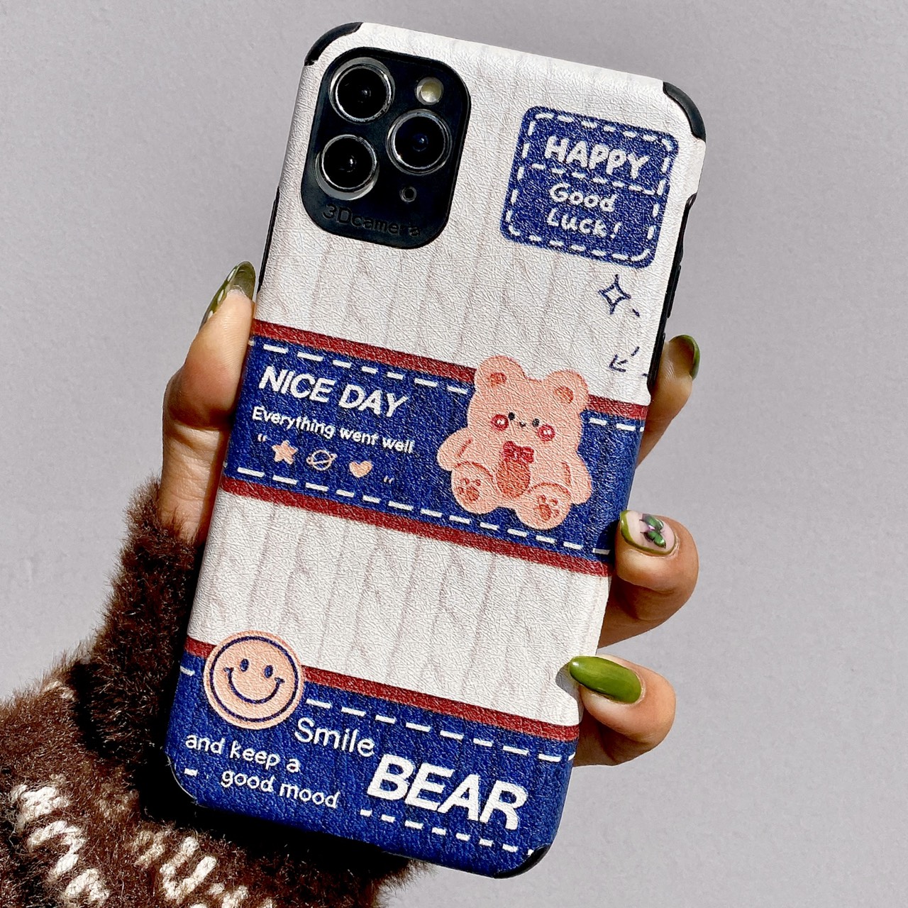 Ốp Lưng Da IMD Bear and Rabbit Happiness