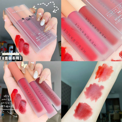 Set 3 cây son kem lì herorange fluffy lip glaze