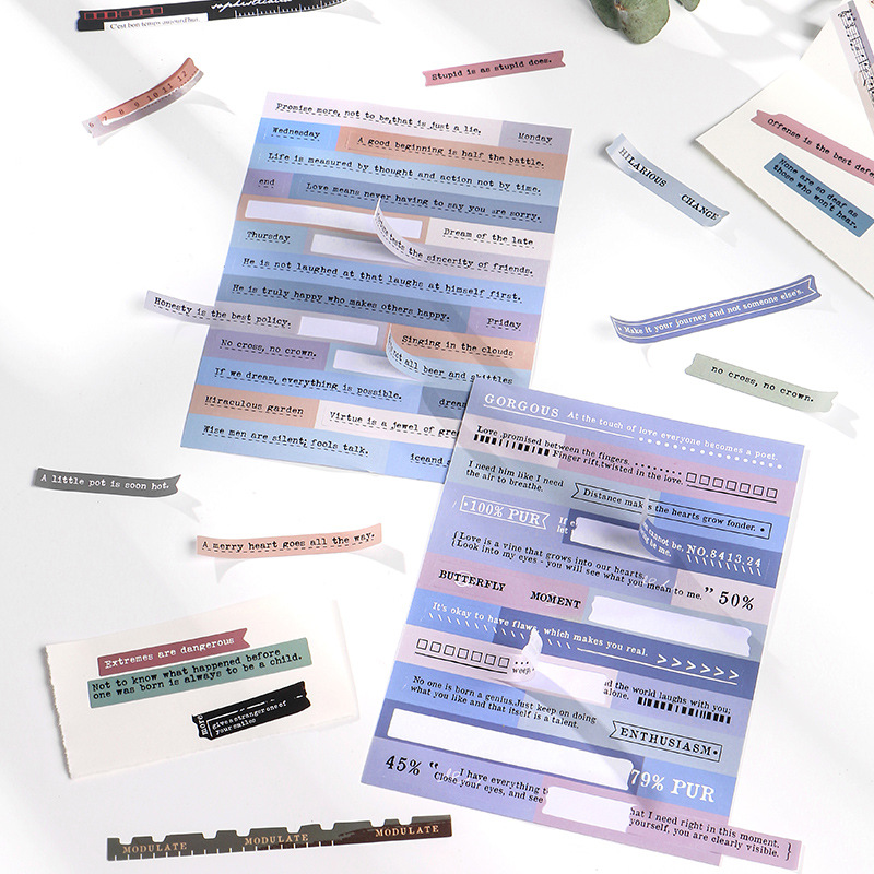 Set 6 tờ sticker quote retro