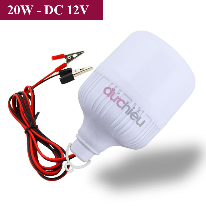 Bóng đèn LED 12v kẹp bình ắc quy 20w