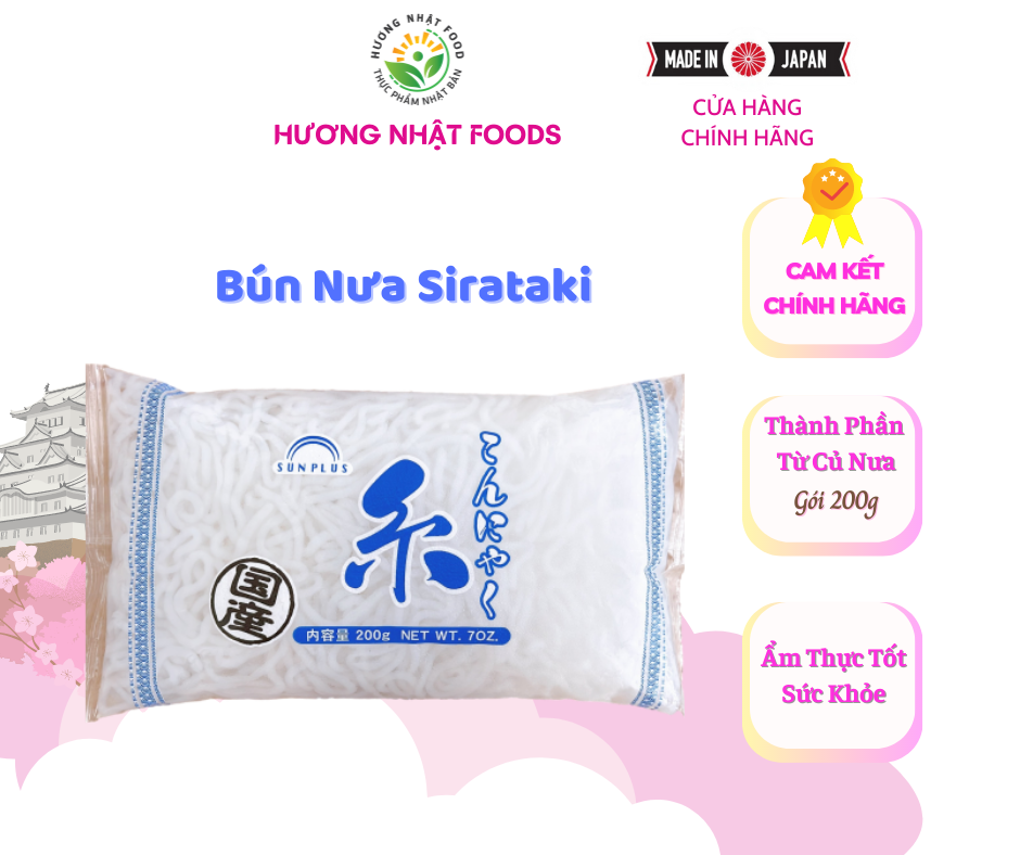 Bún nưa sirataki nhật bản 200g - bún nưa nguyên liệu tự nhiên 100%