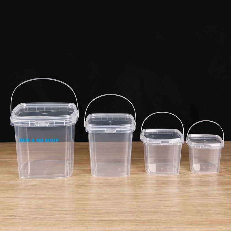 Xô Vuông/TRÒN 500ml, xô nhựa 1000ml, xô vuông 2000ml đựng thực phẩm có nắp đậy kín