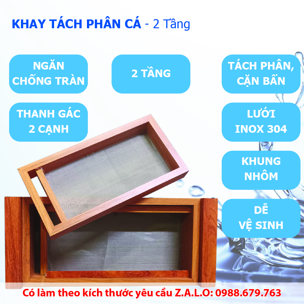 - khay tách phân cá - lưới lọc inox 304