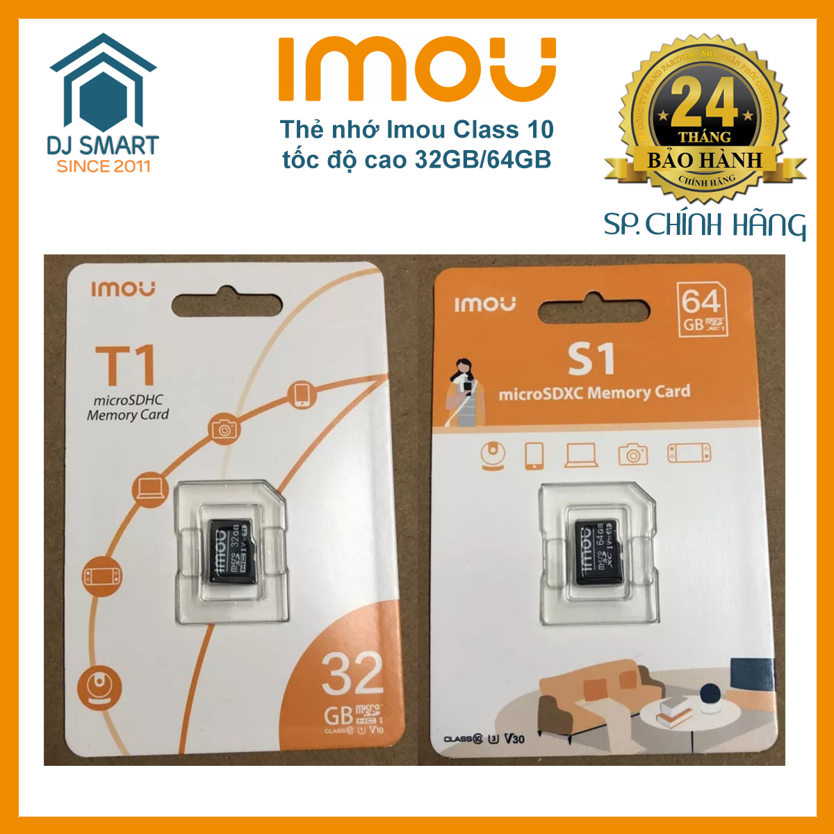 Thẻ nhớ Imou Class 10 tốc độ cao 32GB/64GB chuyên dùng cho Camera và Điện thoại. Cam kết chính hãng Imou BH 2 năm. DJ Smart