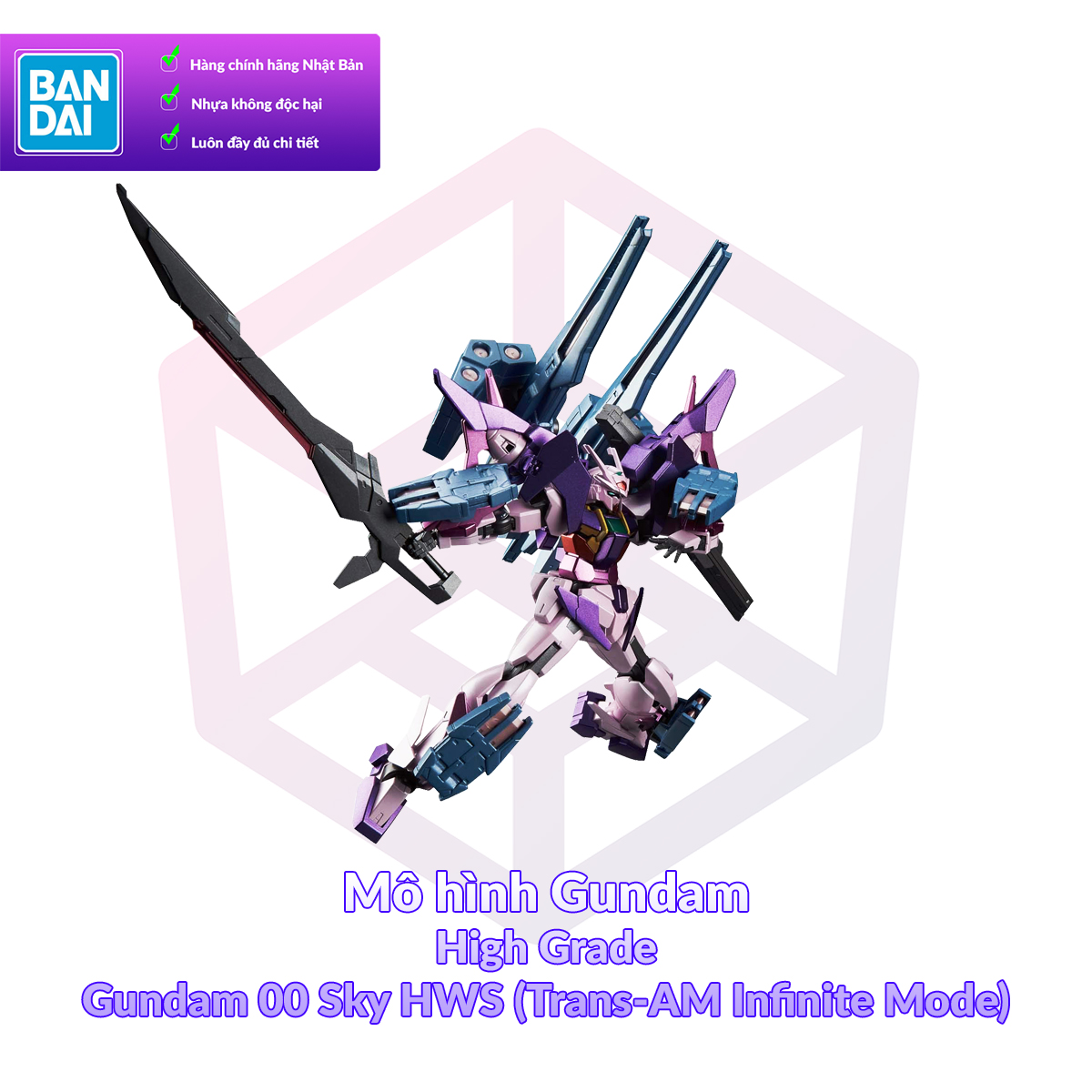 [7-11/12 VOUCHER 8%]Mô Hình Gundam Bandai HG 021 Gundam 00 Sky HWS (Trans-AM Infinite Mode) 1/144 BD [GDB] [BHG]