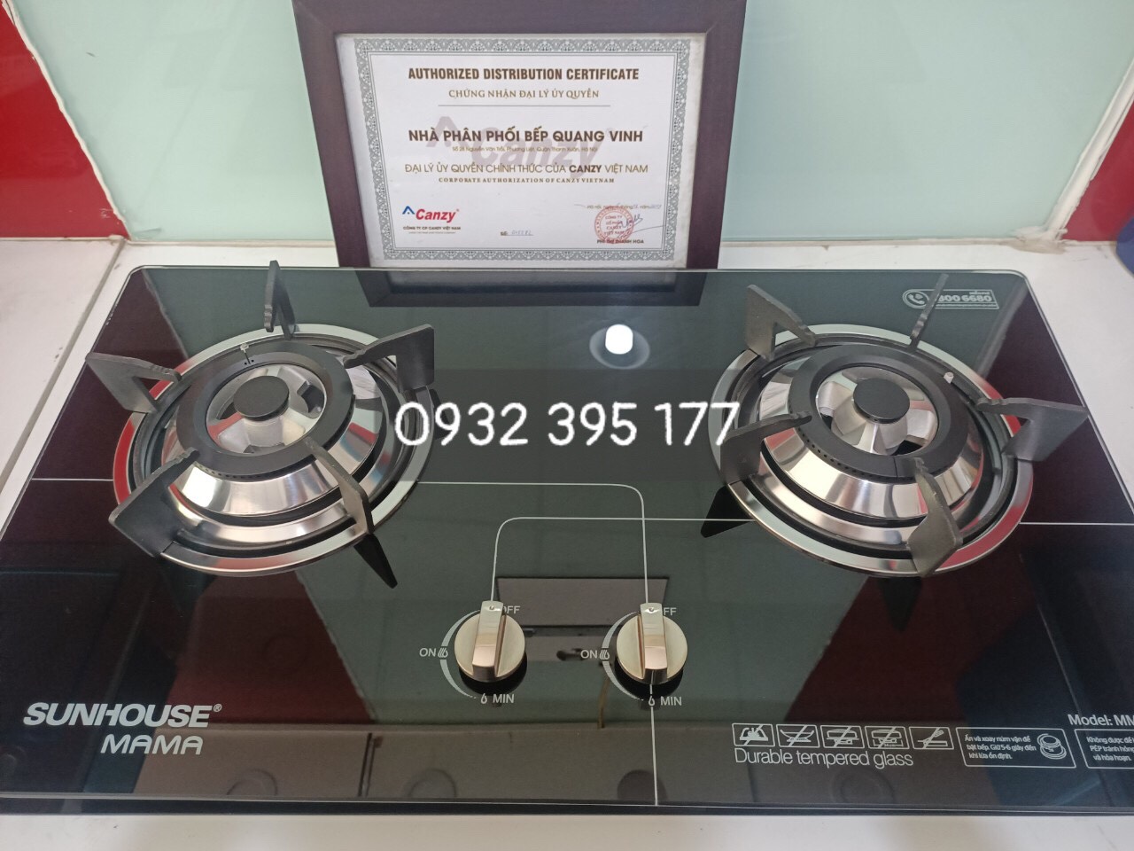 Bếp gas âm kính sunhouse mmb6632-quang vinh