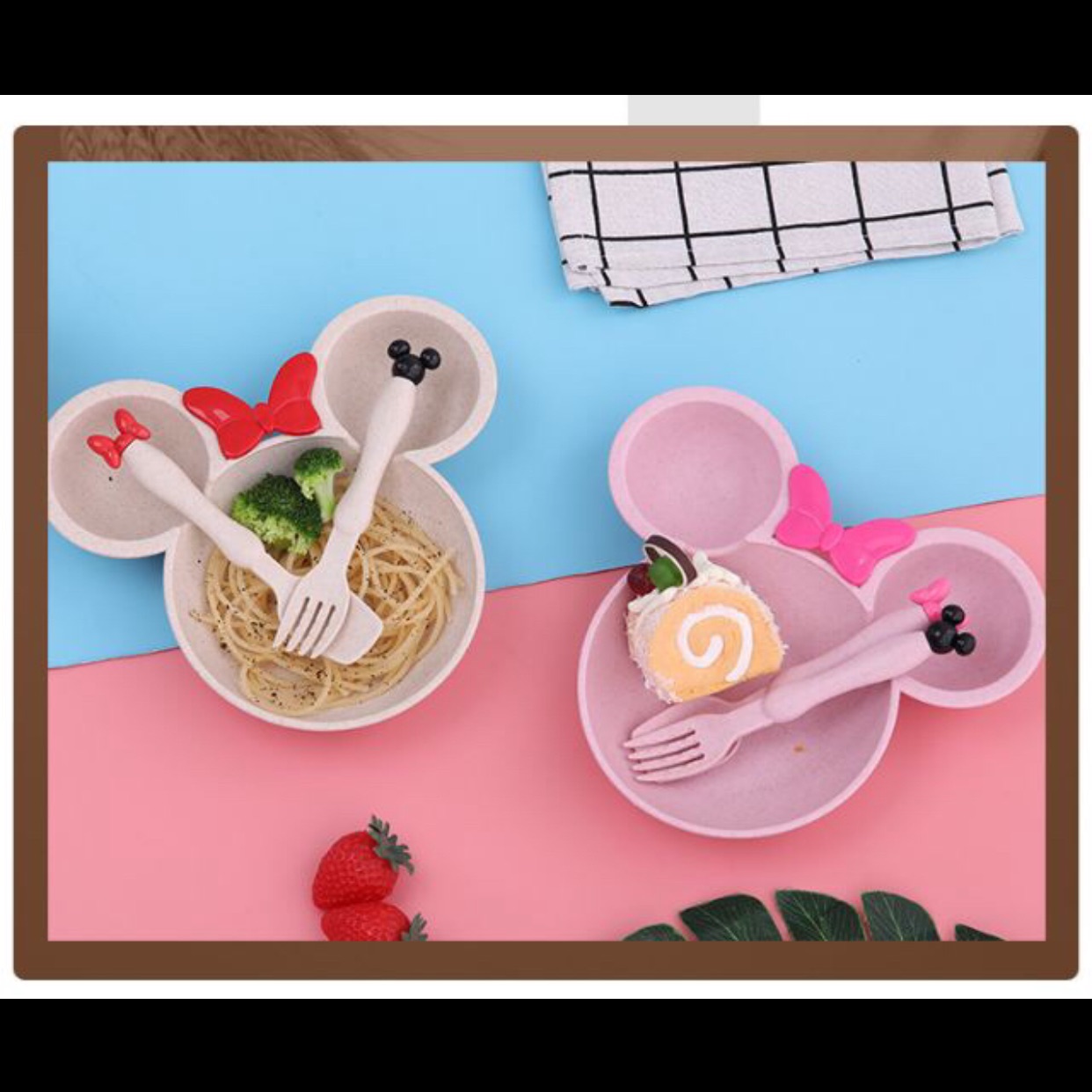 FREESHIP-Bộ bát + muỗng + dĩa ăn dặm lúa mạch phong cách nhật bản cho bé yêu